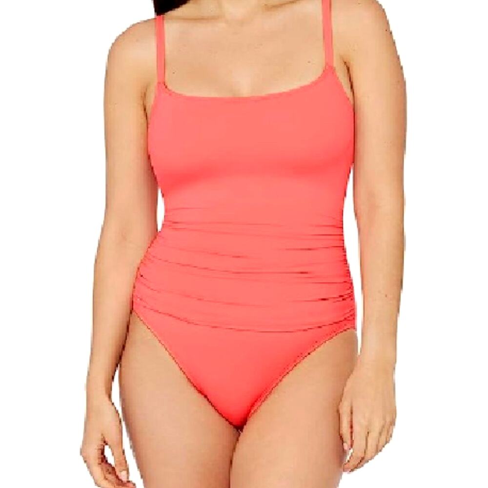 La Blanca Women's Island Goddess Rouched One Piece Swimsuit Size 16W